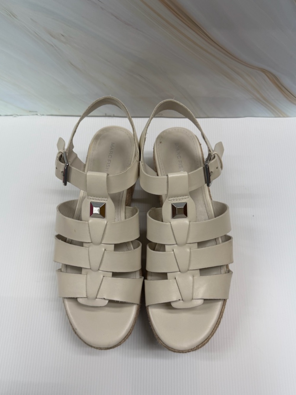 Marc Fisher Ivory Fisherman Sandals